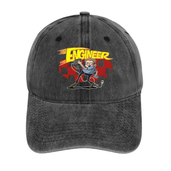 Engineer Charcoal Hat Adjustable Funny Fashion Unisex Baseball Cap For Men Women