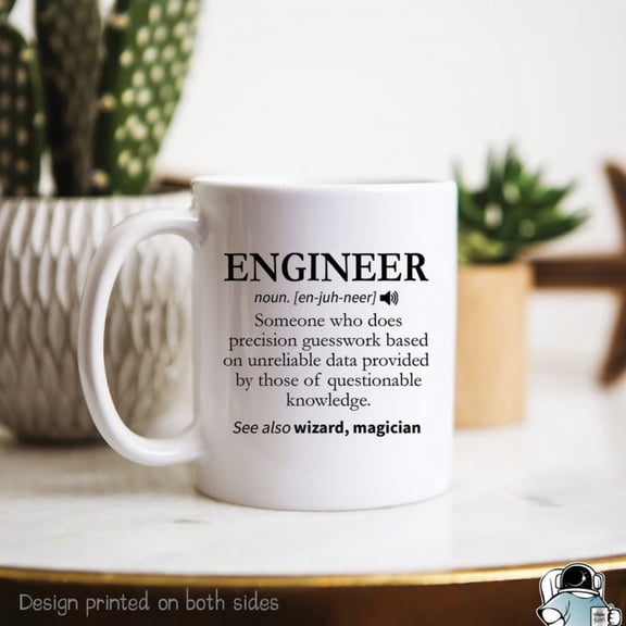 Engineer Definition Coffee Mug, Engineer Gift, Mecil, Civil, Chemil, Electril, or Computer Engineering Gift, Engineer Coffee Mug.