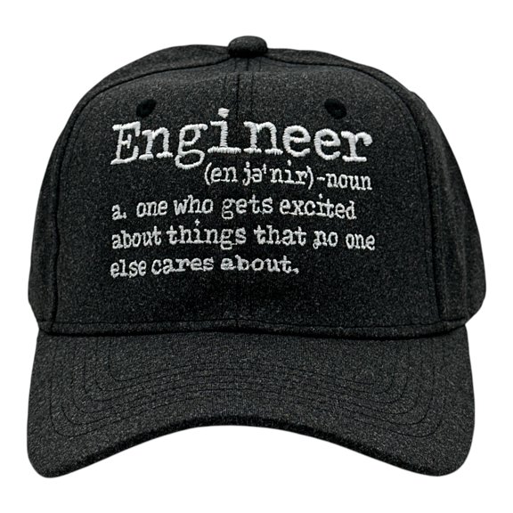 Engineer Definition Hat Funny Sarcastic Science Joke Graphic Novelty Cap