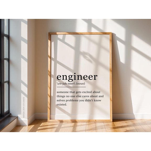 Engineer Definition Job Engineering Wall Art Engineer Gift Engineer Dictionary Definition