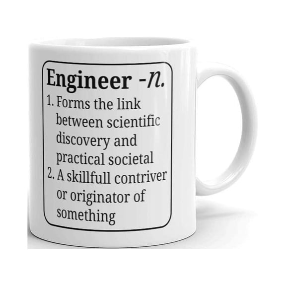 Engineer Definition Mechanical Coffee Tea Ceramic Mug Office Work Cup Gift