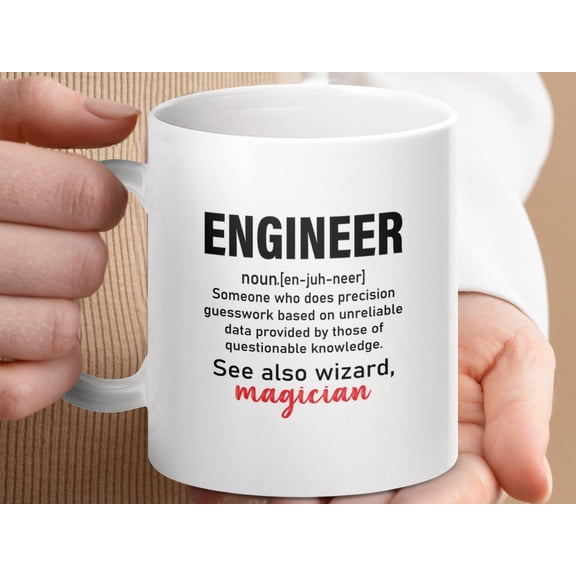 Engineer Definition Mug, Funny Engineer Office Humor Coffee Cup Gift