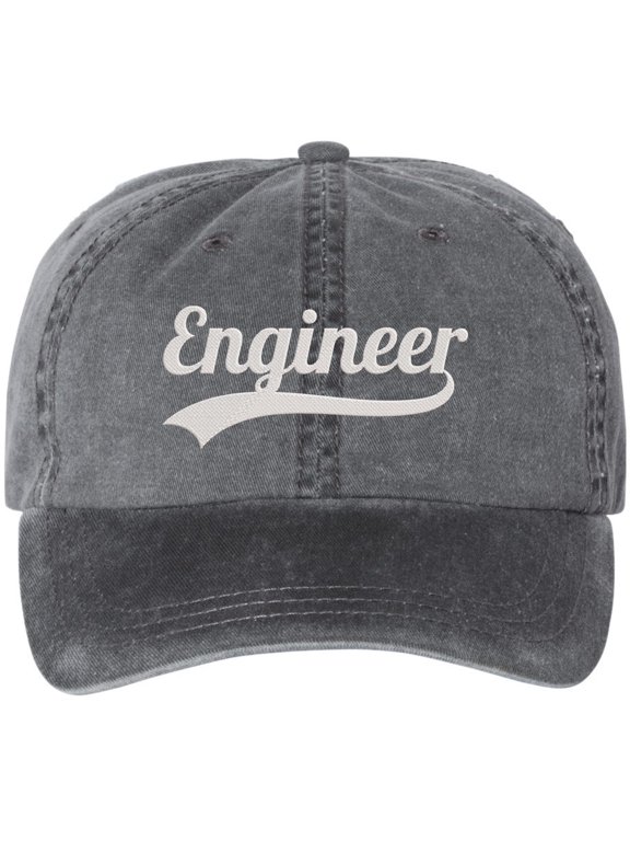 Engineer Embroidered Baseball Cap | Adjustable Premium Stitching Great Gift for Engineering & Students Dad Hat (Black)