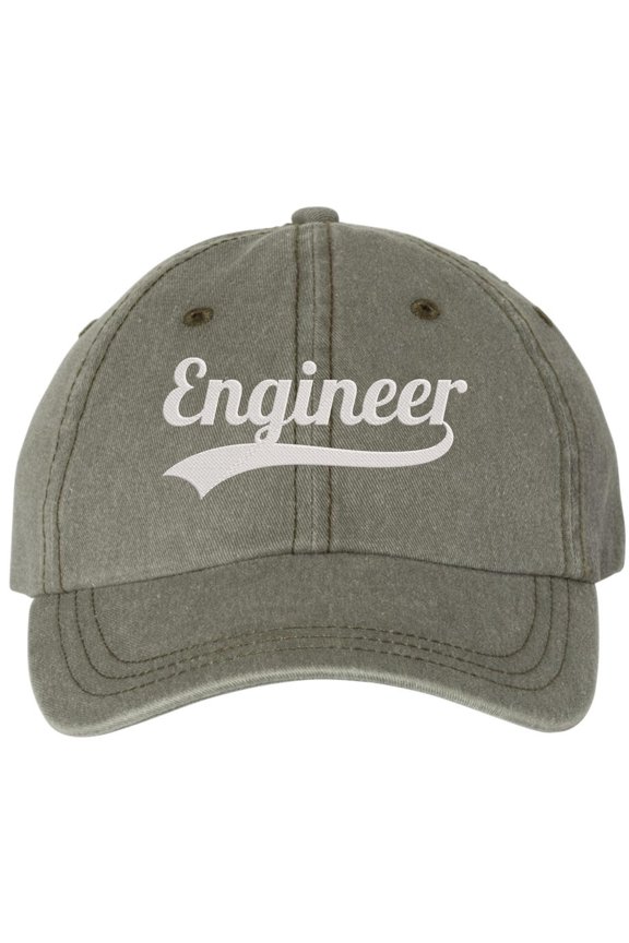 Engineer Embroidered Baseball Cap | Adjustable Premium Stitching Great Gift for Engineering & Students Dad Hat (OliveDrab)