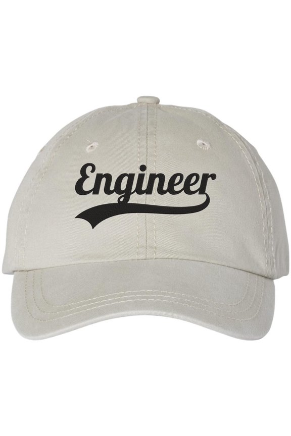Engineer Embroidered Baseball Cap | Adjustable Premium Stitching Great Gift for Engineering & Students Dad Hat (Stone)