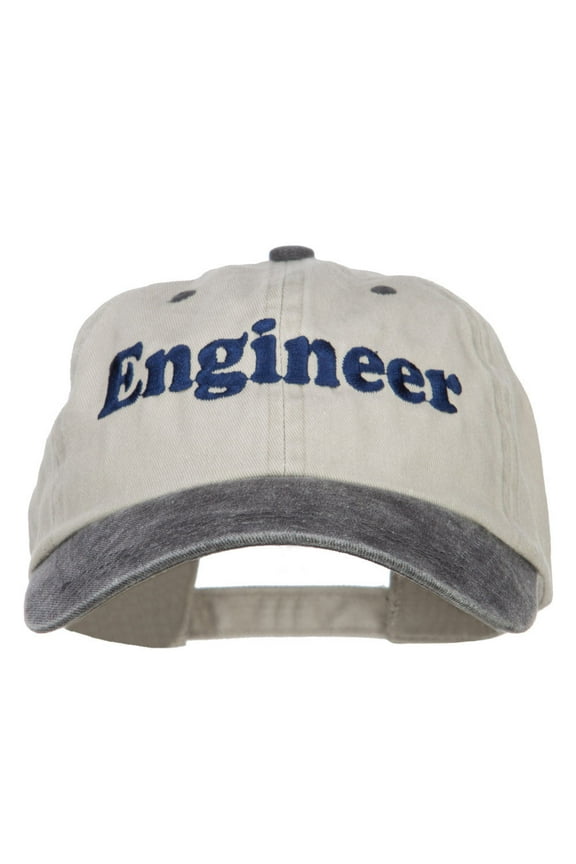 Engineer Embroidered Washed Cap - Beige Black OSFM