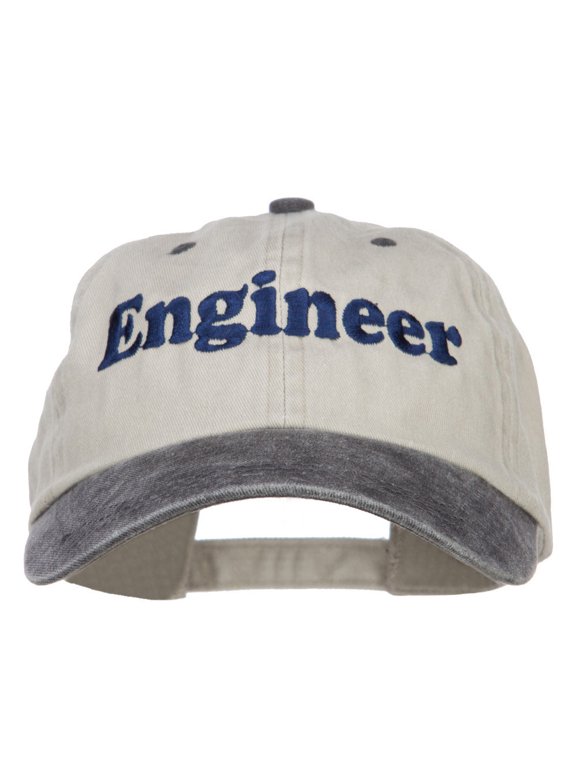 Engineer Embroidered Washed Cap - Beige Black OSFM