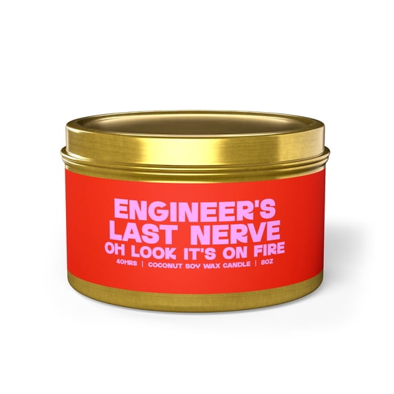 Engineer Engineering Student Grad Graduation Tin Candle Gifts Funny Decor