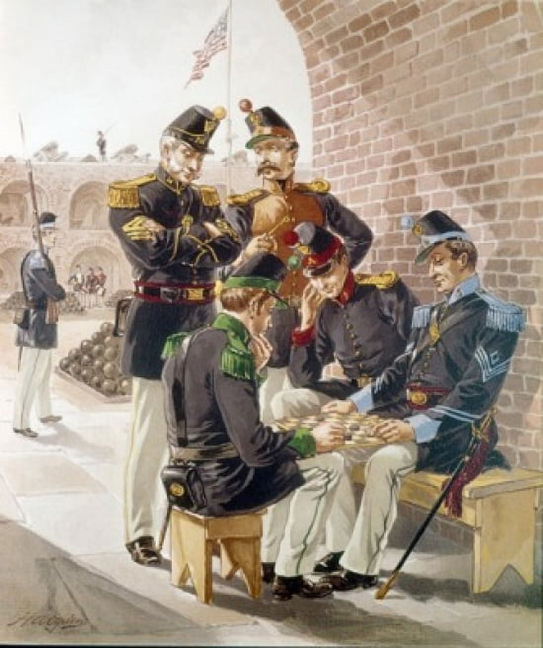 Engineer Foot-rifles Dragoon (Musician) Ogden Henry Alexander (1856-1936American) Canvas Art - Henry Alexander Ogden (18 x 24)