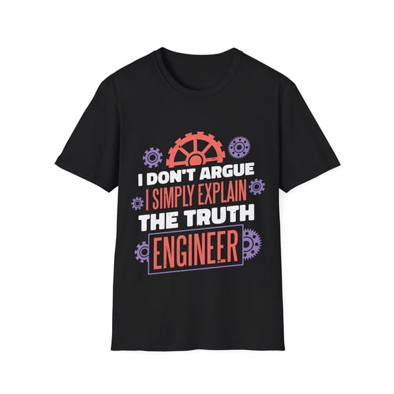 Engineer Funny Quote Men Women Humor Gears Graphic TShirt