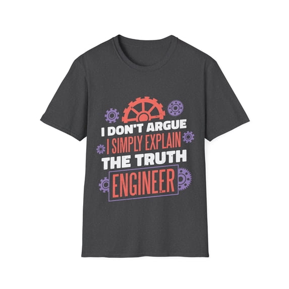 Engineer Funny Quote Men Women Humor Gears Graphic TShirt
