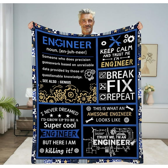 Engineer Gifts, Engineer Gifts for Men, Engineer Blanket, Future Engineer Gifts, Gifts for Engineers, Mechanical Engineering Gifts Granduation Flannel Blanket 50"x60"