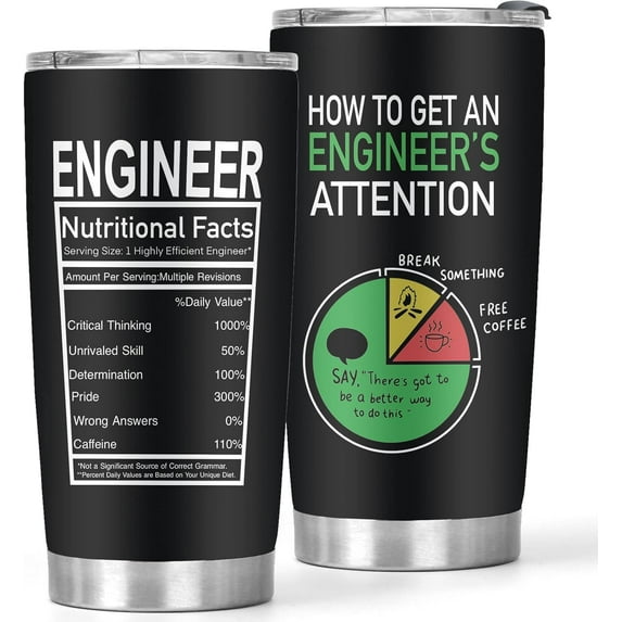 Engineer Gifts - Engineering Gifts for Men - Birthday Gifts for Engineering Students - Christmas Gifts for Engineers Coworkers Boss - 20oz Engineer Coffee Tumbler, 1 Piece