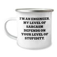 thumbnail image 1 of Engineer Gifts from Friends, Funny Camping Mug with I'm An Engineer My Level Of Sarcasm Depends On Your Level Of Stupidity Quote, Christmas Unique Gifts for Engineer, 1 of 4