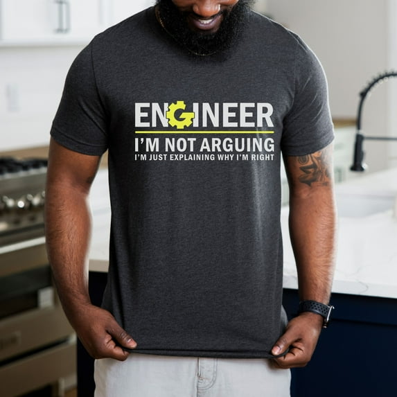 Engineer Graduation Gift, Civil Engineering Gift, Funny Engineering Shirt, I'm Not Arguing I'm Just Explaining Why I'm Right Engineer Shirt (Colors:Dark Grey Heather; Sizes:XL;)