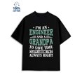 thumbnail image 1 of Engineer Grandpa Tee men's 180G 100% Cotton black Basic Unisex Shirt Crewneck tshirts Unique Design Unisex Shirt Printed tshirts Classic Unisex Shirt Crewneck tshirts, 1 of 7