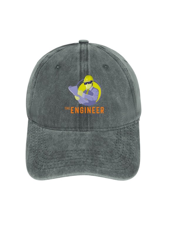 Engineer Gray Hat Adjustable Funny Fashion Unisex Baseball Cap For Men Women