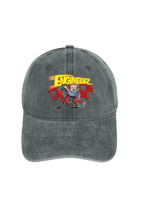Engineer Gray Hat Adjustable Funny Fashion Unisex Baseball Cap For Men Women