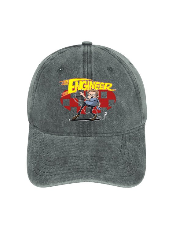Engineer Gray Hat Adjustable Funny Fashion Unisex Baseball Cap For Men Women