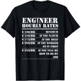 thumbnail image 1 of Engineer Hourly Rate Funny Engineering Mechanical Civil Gift T-Shirt, 1 of 4