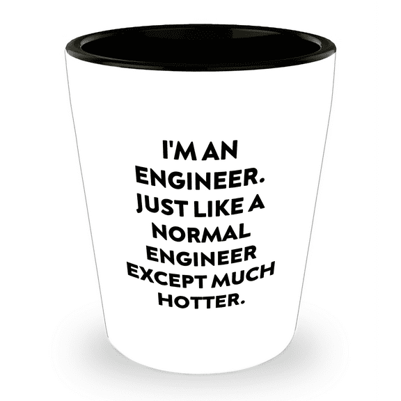 Engineer Like A Normal Engineer Except Much Hotter Shot Glass, Funny Quote, Mother's Day Unique Gift from Friends to Family