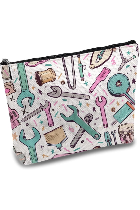 Engineer Makeup Bags for Women Travel Cosmetic Bag Zipper Pouch Tool Multi Purpose Pencil Case Toiletry Packing Purse Gag Gifts for Staff Worker Daughter Sister Bestie Mom 10x7Inch Mixed Color