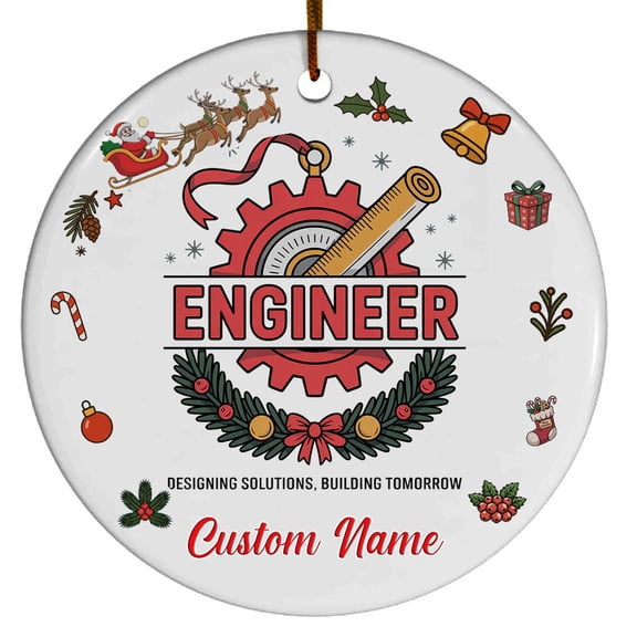 Engineer Ornament  Holiday Ornament Gift with Custom Text for Family, Friends, Colleagues, Christmas 2025 Tree Keepsake