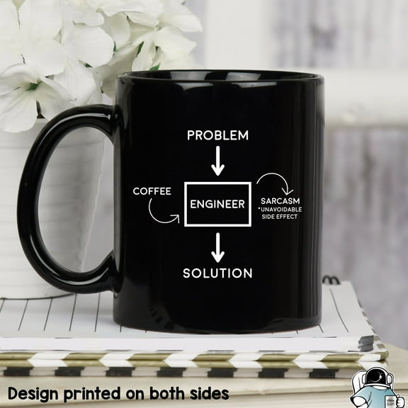 Engineer Problem Sarcasm Solution Coffee Mug, Engineer Gift, Funny Engineering Student Gifts, Coworker Gift, Engineer Coffee Mug