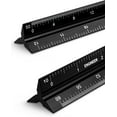 thumbnail image 1 of Engineer Scale Ruler 2 Pack 12-Inch Triangular Ruler Metal Scale Ruler for Blueprints Drafting Ruler for Civil Engineer, Draftsman, 1 of 7