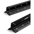 thumbnail image 1 of Engineer Scale Ruler 2 Pack 12-Inch Triangular Ruler Metal Scale Ruler for Blueprints Drafting Ruler for Civil Engineer, Draftsman, 1 of 7