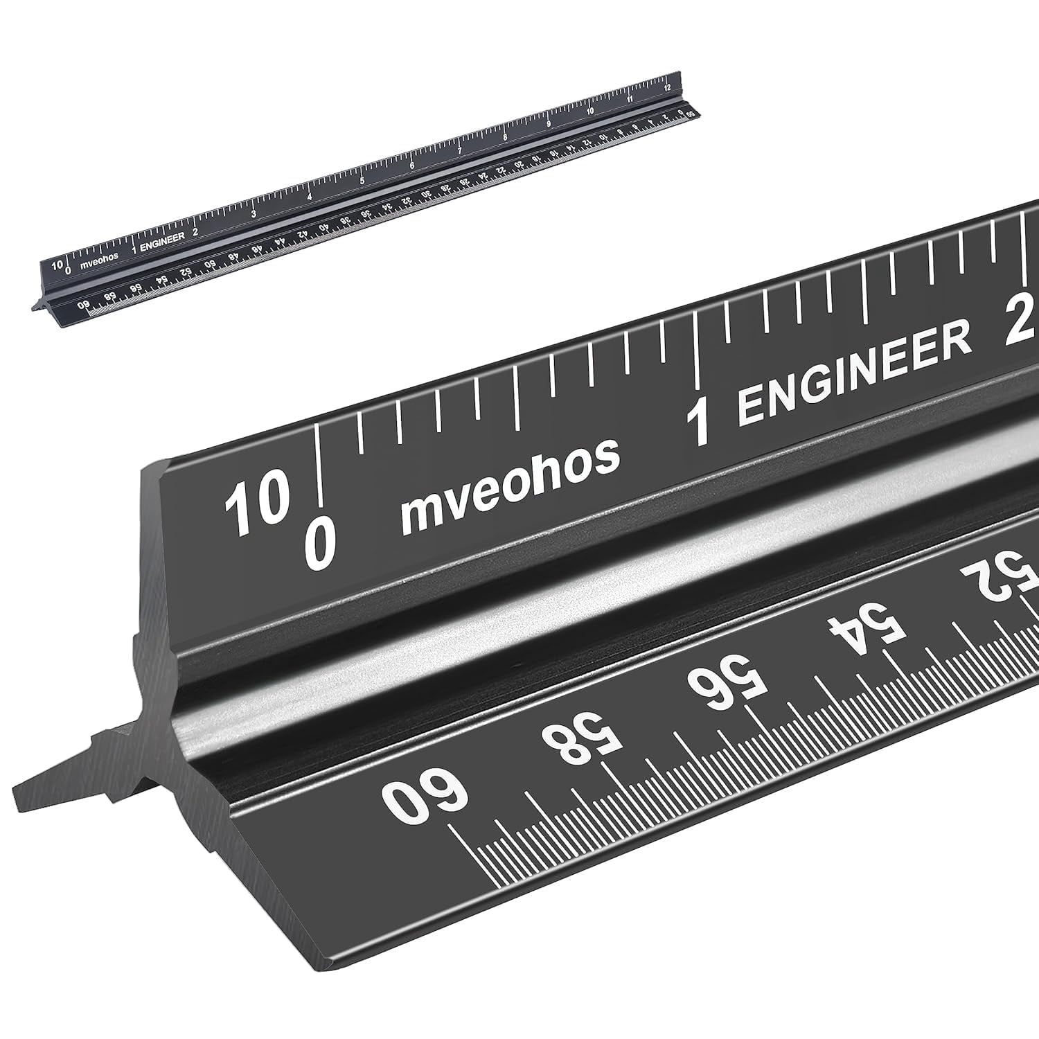 Engineer Scale Ruler, Imperial Measurements 12'', Laser-Etched Aluminum ...