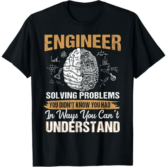 Engineer Solving Problems Funny Engineering Technical Brain T-Shirt