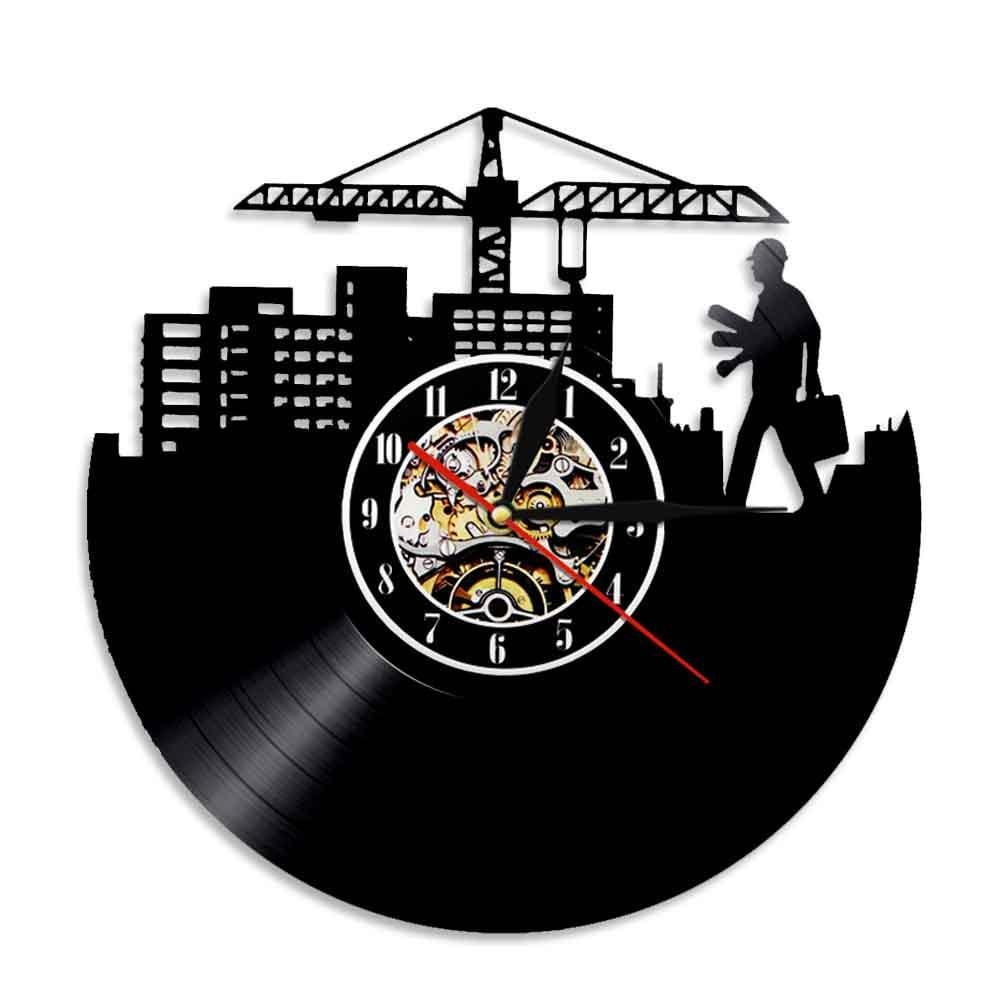 Engineer Srchitecture Silhouette Wall Art Wall Clock Architect Vintage ...