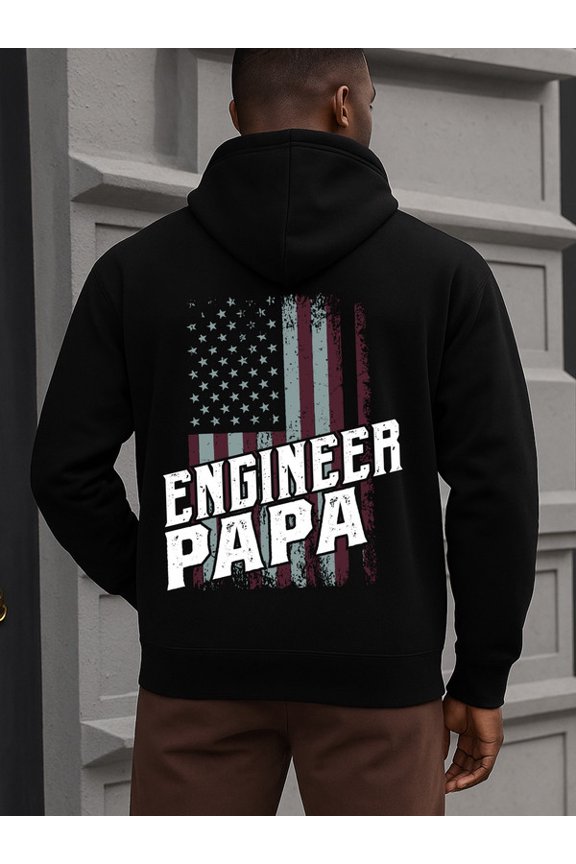 Engineer USA Dad sweatshirt Veteran mens hooded sweatshirt black Daily and Weekend Wear halloween gift high quality spring autumn funny aesthetic graphic fist Basic Unisex hoodie