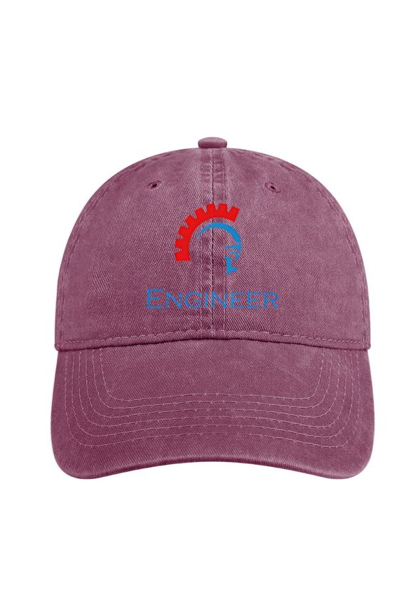 Engineer Wine Red Hat Adjustable Funny Fashion Unisex Baseball Cap For Men Women