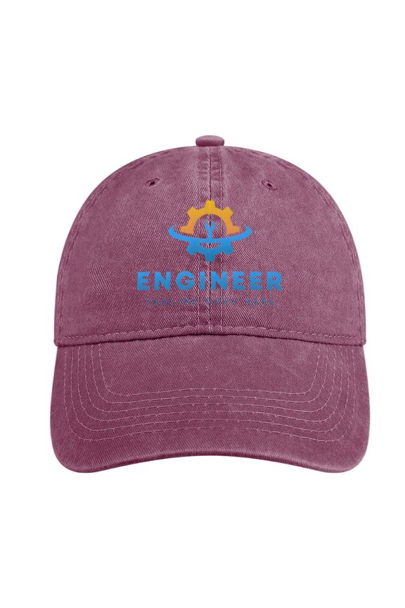 Engineer Wine Red Hat Adjustable Funny Fashion Unisex Baseball Cap For Men Women