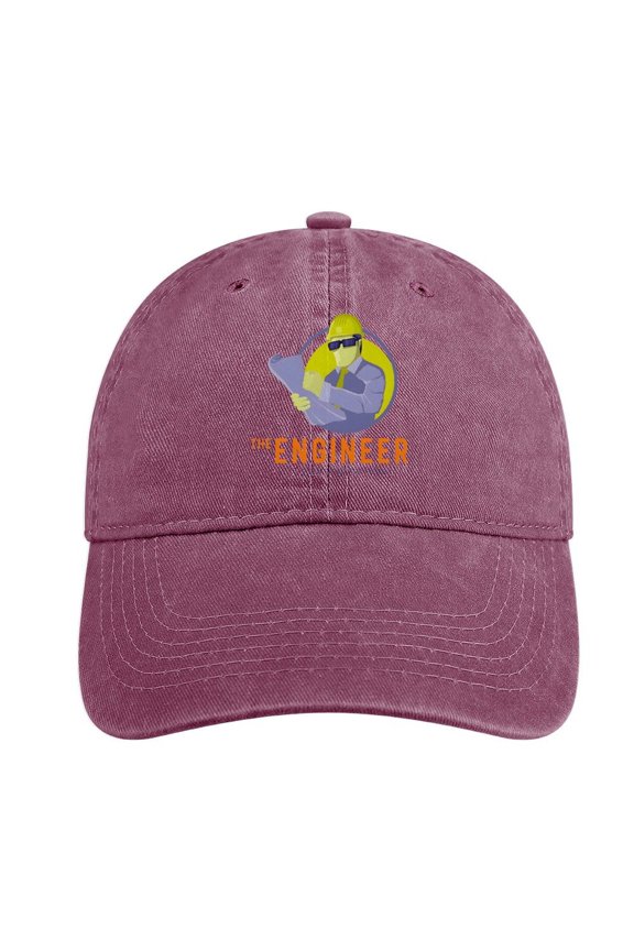 Engineer Wine Red Hat Adjustable Funny Fashion Unisex Baseball Cap For Men Women