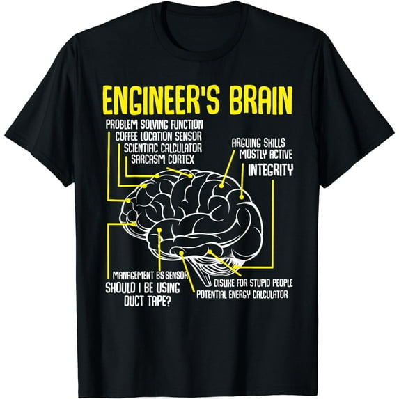Engineer's Brain Funny Engineering Games Process Funny T-Shirt