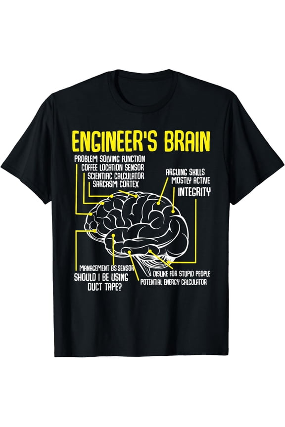 Engineer's Brain Funny Engineering Games Process Funny T-Shirt