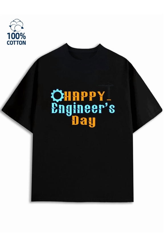 Engineer's Day Tee men's mechanical 180G 100% Cotton black tech classic Funny Unisex Shirt Printed tshirts Trendy Unisex Shirt Graphic tshirts Classic Unisex Shirt Crewneck tshirts