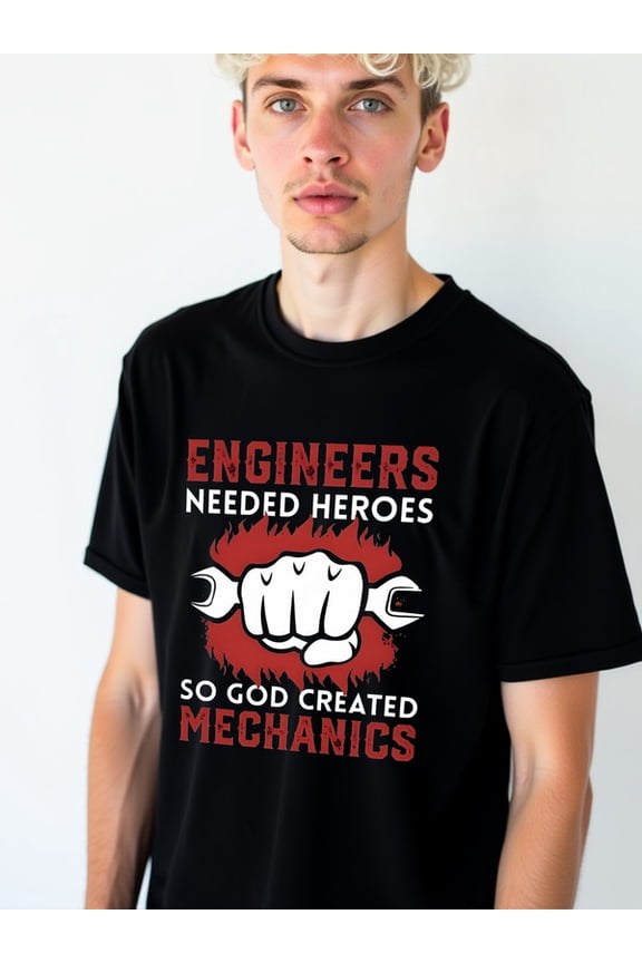 Engineer's Heroes: Mechanics T-Shirt mens t shirt black elegant graphic tees spring and summer clothing Vintage Unisex Shirt Short Sleeve tshirts