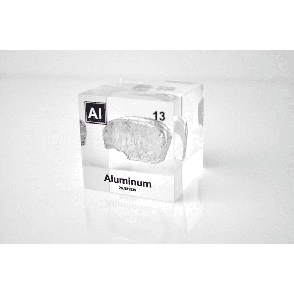 Engineered Labs Educational Aluminum Element Cube Display Clear Acrylic USA