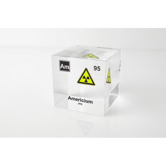Engineered Labs Educational Americium Element Cube Display Clear Acrylic USA