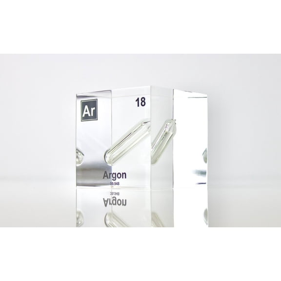 Engineered Labs Educational Argon Element Cube Display Clear Acrylic USA