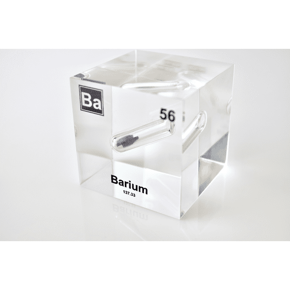 Engineered Labs Educational Barium Element Cube Display Clear Acrylic USA