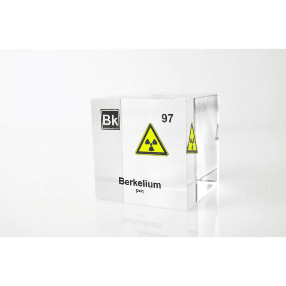 Engineered Labs Educational Berkelium Element Cube Display Clear Acrylic USA