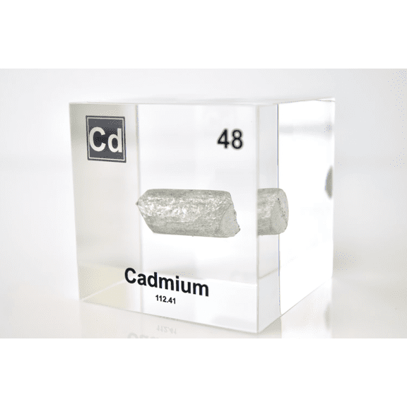 Engineered Labs Educational Cadmium Element Cube Display Clear Acrylic USA