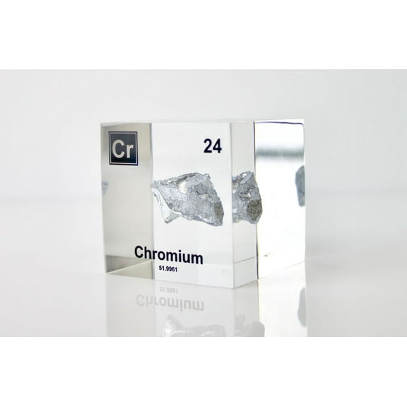 Engineered Labs Educational Chromium Element Cube Display Clear Acrylic USA