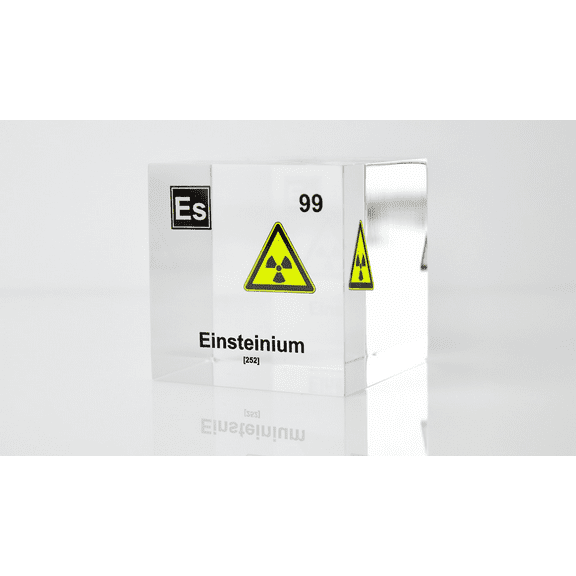Engineered Labs Educational Einsteinium Element Cube Display Clear Acrylic USA