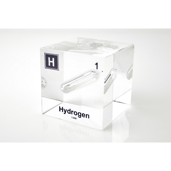 Engineered Labs Educational Hydrogen Element Cube Display Clear Acrylic USA